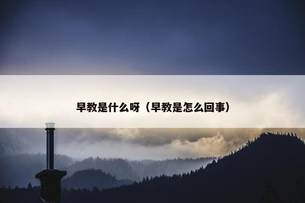 早教是什么呀（早教是怎么回事）