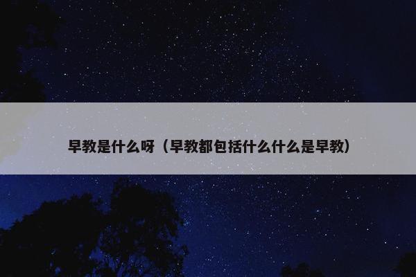 早教是什么呀（早教都包括什么什么是早教）