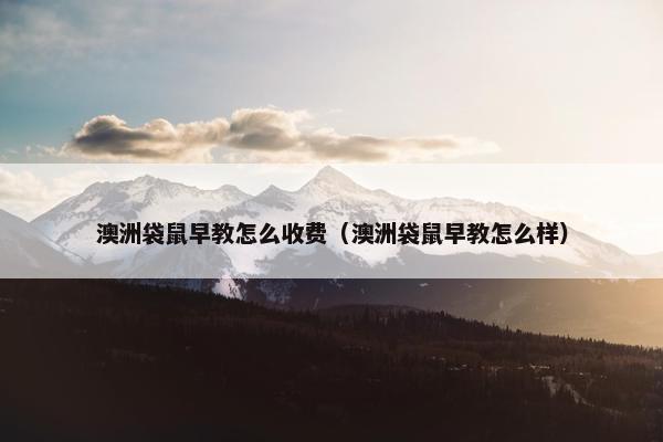 澳洲袋鼠早教怎么收费（澳洲袋鼠早教怎么样）