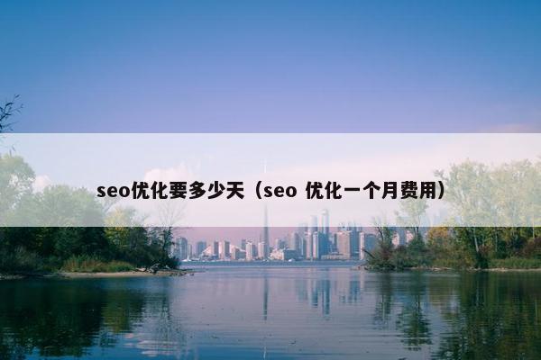 seo优化要多少天（seo 优化一个月费用）