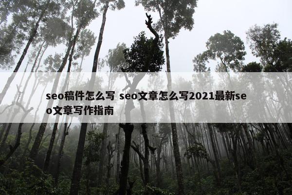 seo稿件怎么写 seo文章怎么写2021最新seo文章写作指南