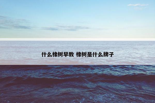 什么橡树早教 橡树是什么牌子