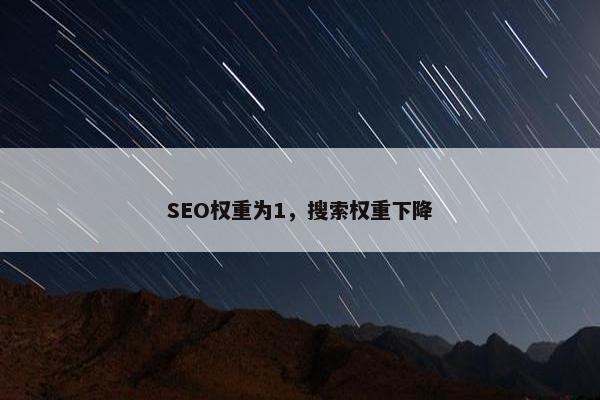 SEO权重为1，搜索权重下降