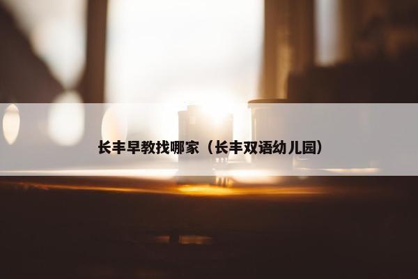 长丰早教找哪家（长丰双语幼儿园）