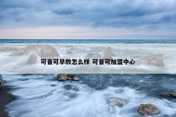 可音可早教怎么样 可音可加盟中心