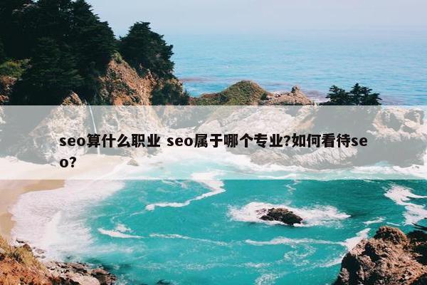 seo算什么职业 seo属于哪个专业?如何看待seo?