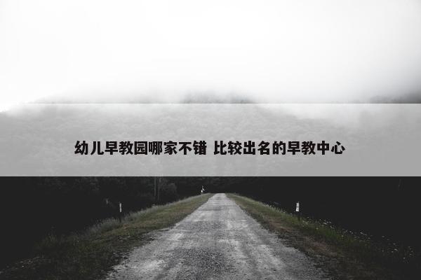 幼儿早教园哪家不错 比较出名的早教中心