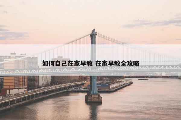 如何自己在家早教 在家早教全攻略