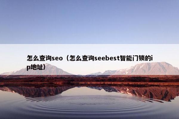 怎么查询seo（怎么查询seebest智能门锁的ip地址）