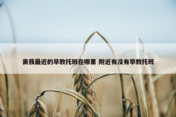 离我最近的早教托班在哪里 附近有没有早教托班