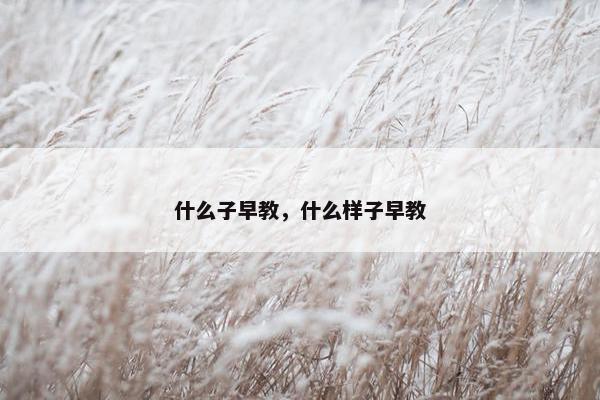 什么子早教，什么样子早教