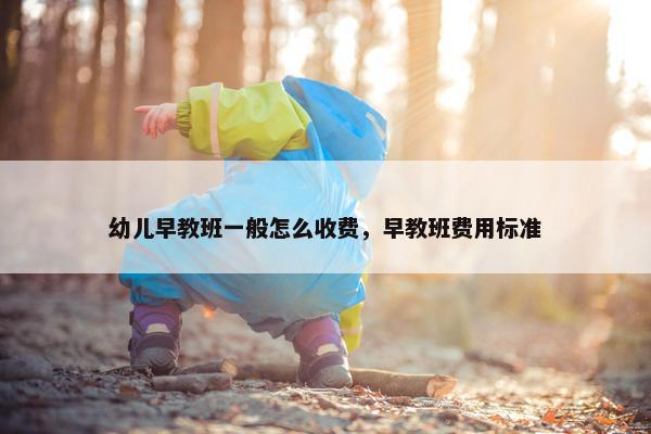 幼儿早教班一般怎么收费，早教班费用标准