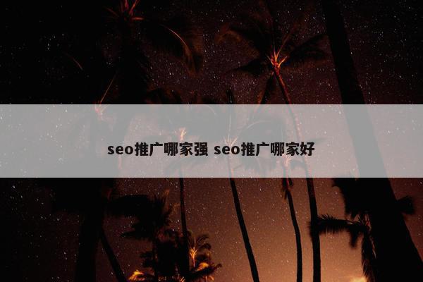 seo推广哪家强 seo推广哪家好