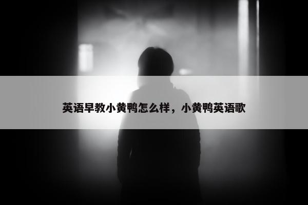 英语早教小黄鸭怎么样，小黄鸭英语歌