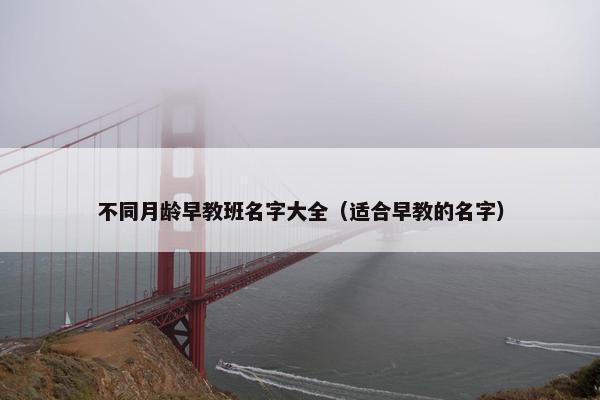 不同月龄早教班名字大全（适合早教的名字）