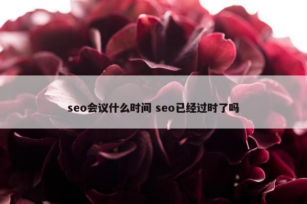 seo会议什么时间 seo已经过时了吗