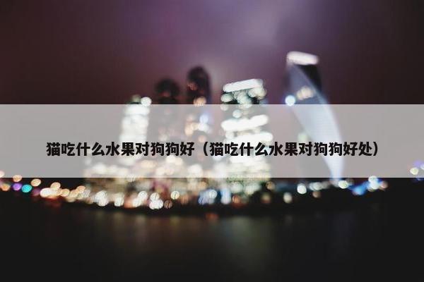 猫吃什么水果对狗狗好（猫吃什么水果对狗狗好处）