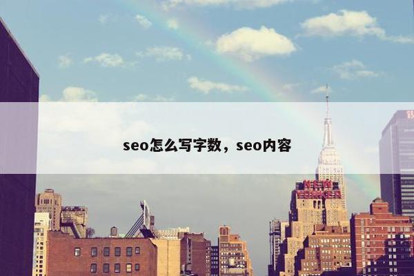 seo怎么写字数，seo内容