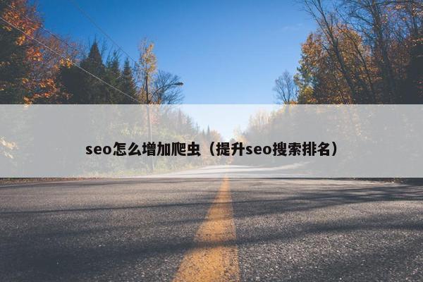 seo怎么增加爬虫（提升seo搜索排名）