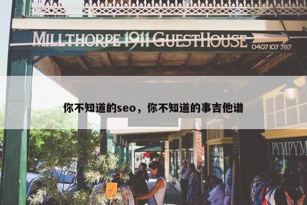 你不知道的seo，你不知道的事吉他谱