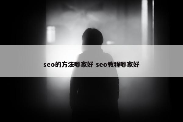 seo的方法哪家好 seo教程哪家好