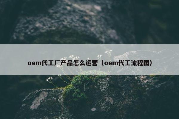 oem代工厂产品怎么运营（oem代工流程图）