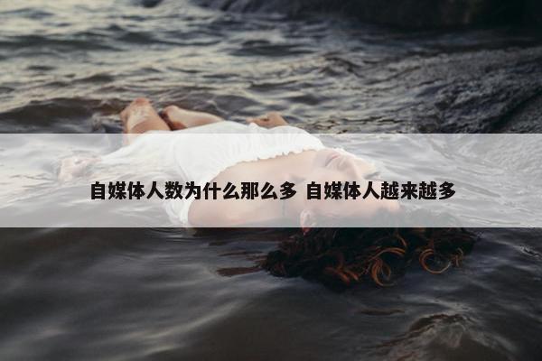 自媒体人数为什么那么多 自媒体人越来越多