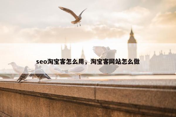 seo淘宝客怎么用，淘宝客网站怎么做