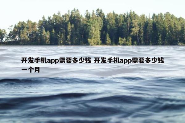 开发手机app需要多少钱 开发手机app需要多少钱一个月