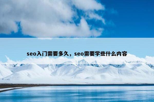 seo入门需要多久，seo需要学些什么内容