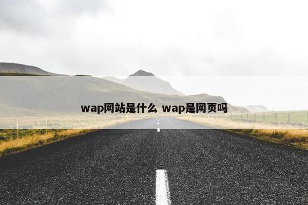 wap网站是什么 wap是网页吗