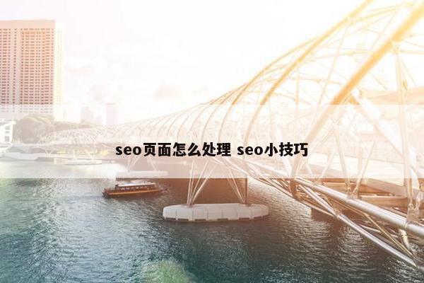 seo页面怎么处理 seo小技巧