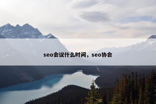 seo会议什么时间，seo协会