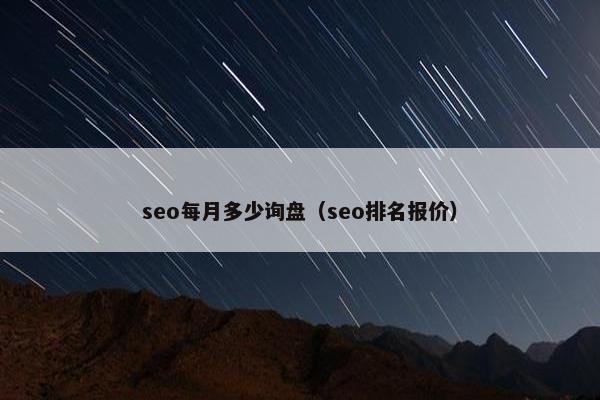 seo每月多少询盘（seo排名报价）