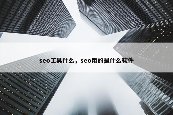 seo工具什么，seo用的是什么软件