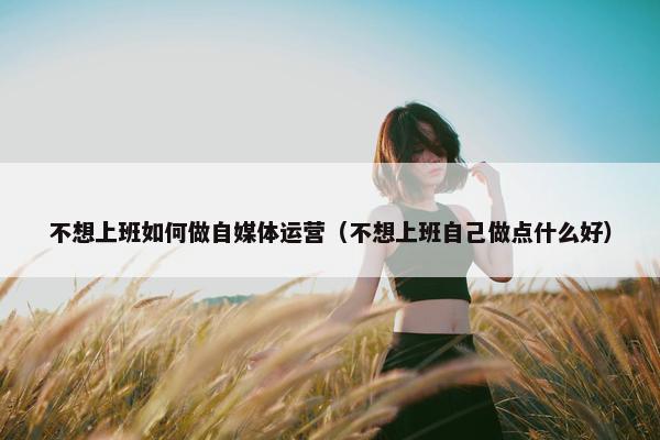 不想上班如何做自媒体运营（不想上班自己做点什么好）