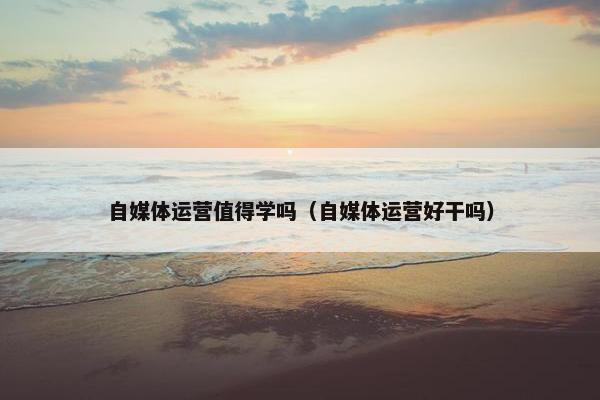 自媒体运营值得学吗（自媒体运营好干吗）