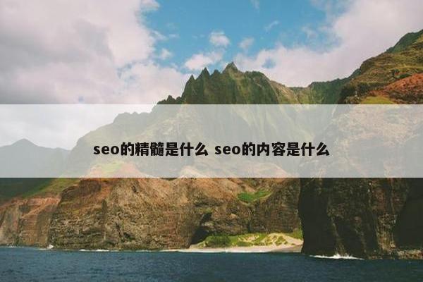 seo的精髓是什么 seo的内容是什么