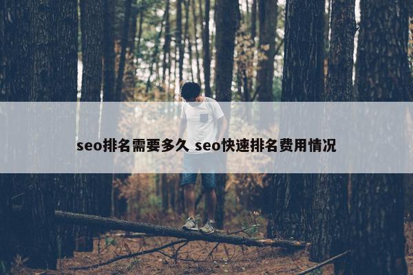 seo排名需要多久 seo快速排名费用情况