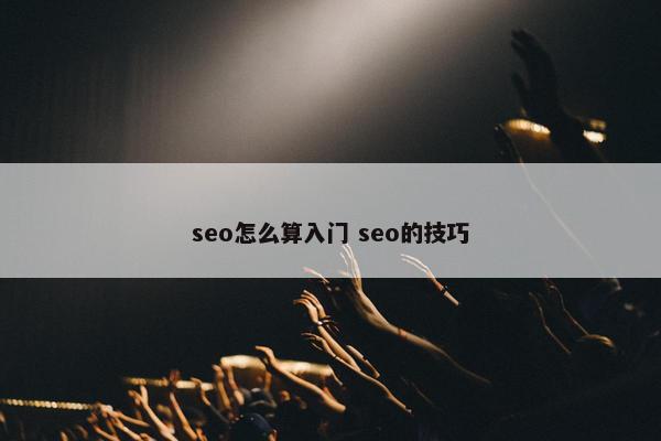 seo怎么算入门 seo的技巧