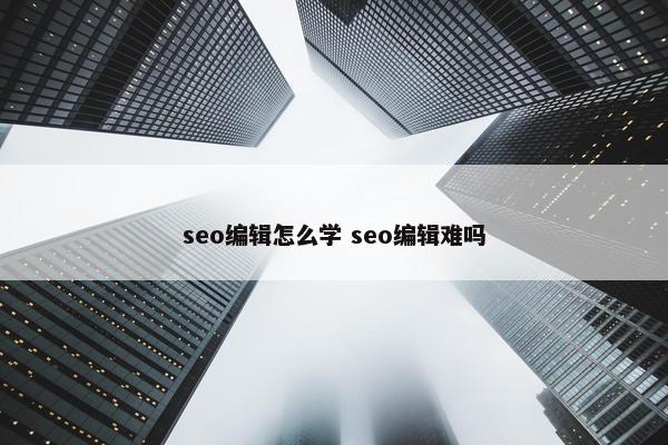 seo编辑怎么学 seo编辑难吗