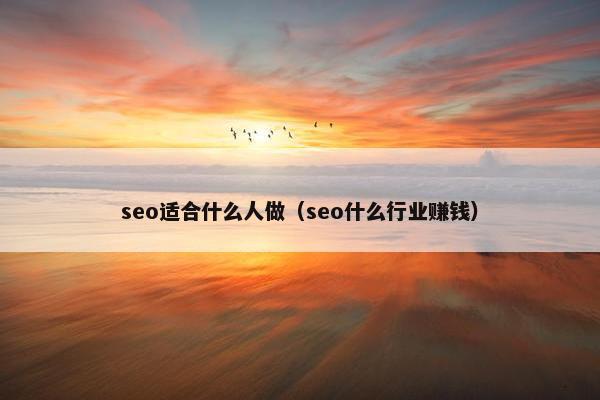 seo适合什么人做（seo什么行业赚钱）