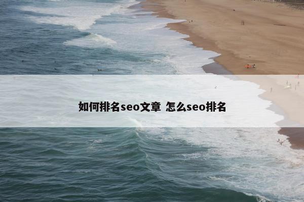 如何排名seo文章 怎么seo排名