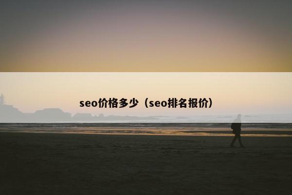 seo价格多少（seo排名报价）