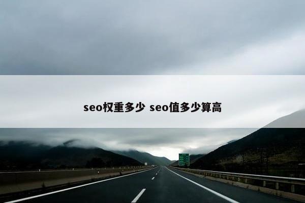 seo权重多少 seo值多少算高