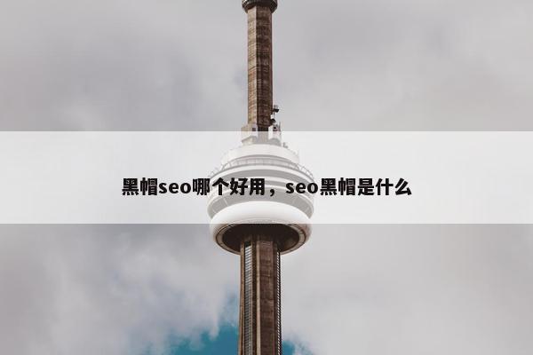 黑帽seo哪个好用，seo黑帽是什么