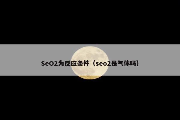 SeO2为反应条件（seo2是气体吗）