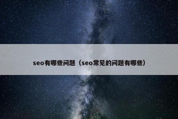 seo有哪些问题（seo常见的问题有哪些）