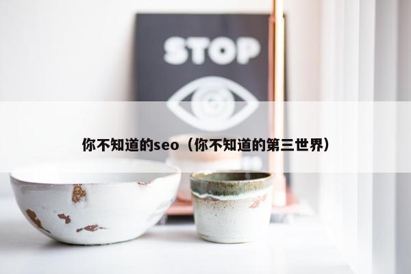 你不知道的seo（你不知道的第三世界）