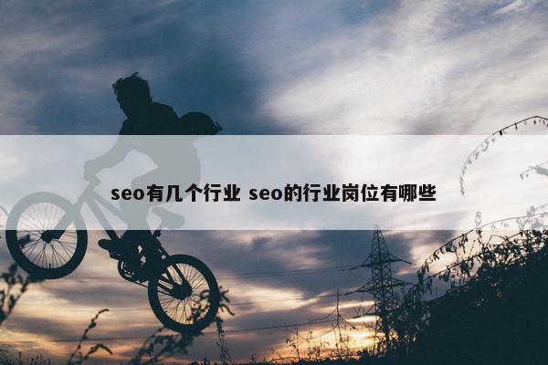 seo有几个行业 seo的行业岗位有哪些